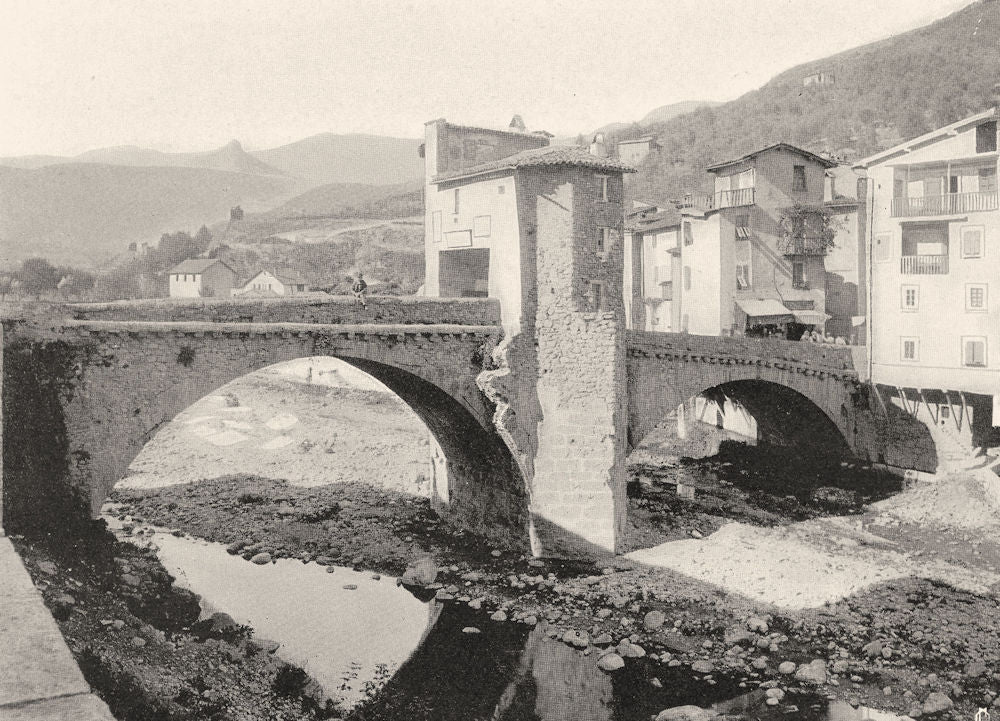 ALPES-MARITIMES. Pont de Sospel 1903 old antique vintage print picture